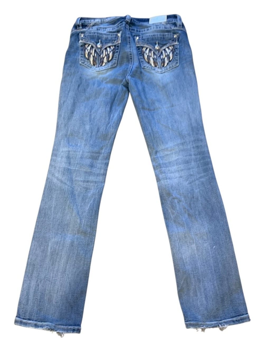 MISS ME Womens Blue Embellished Back Pocket Jeans size 31